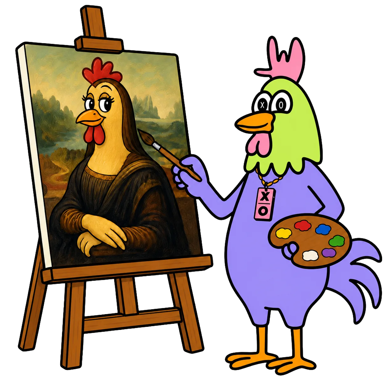 Deek painting an original artwork for the XO.Creator role